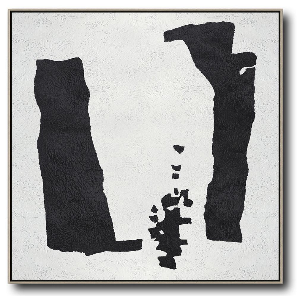 Minimal Black and White Painting #MN131A - Click Image to Close